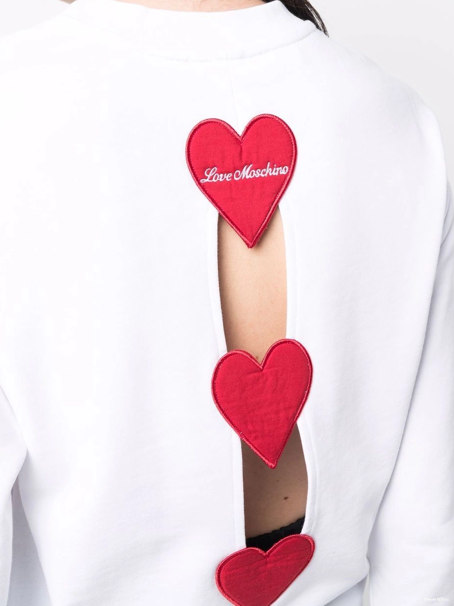 Affordable Moschino neck crew sweatshirt Women heart-detail Love 0425